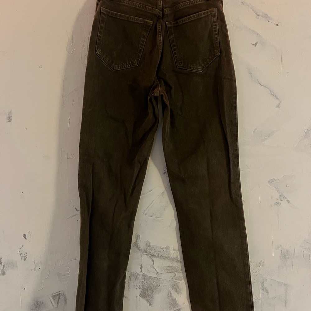 A&F Curve Love 90s Straight Ultra High Rise Jeans - Brown - Picture 3 of 4